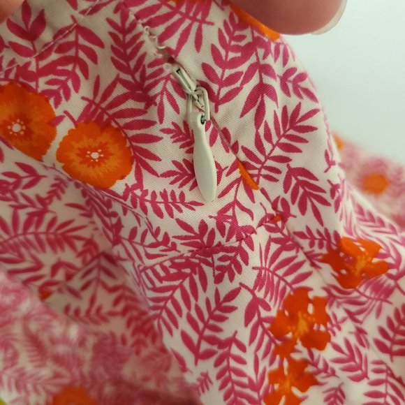 J Crew Womens Floral Tiered Midi Dress Size 4 Pink Sleeveless A Line Pockets - Picture 11 of 13